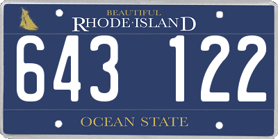 RI license plate 643122