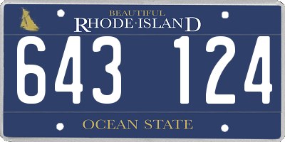 RI license plate 643124