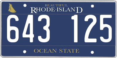RI license plate 643125