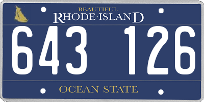 RI license plate 643126