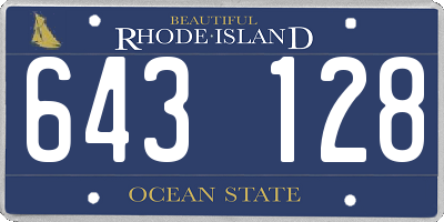 RI license plate 643128