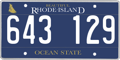 RI license plate 643129