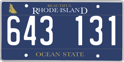 RI license plate 643131