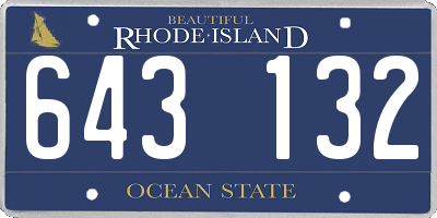 RI license plate 643132