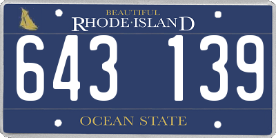 RI license plate 643139