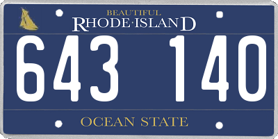 RI license plate 643140