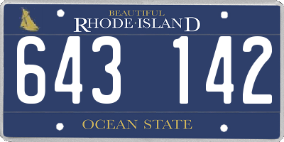 RI license plate 643142