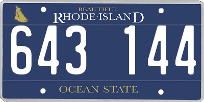RI license plate 643144