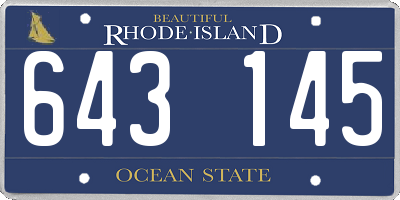 RI license plate 643145