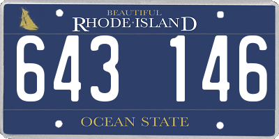 RI license plate 643146