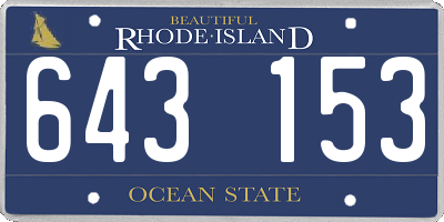RI license plate 643153