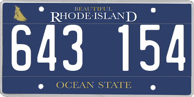 RI license plate 643154
