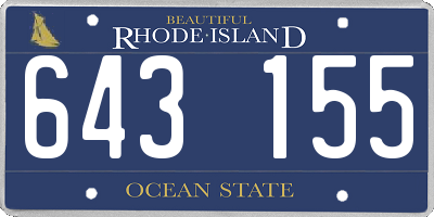 RI license plate 643155