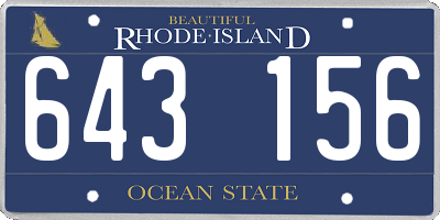 RI license plate 643156