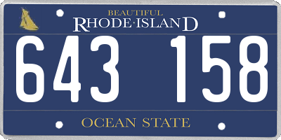 RI license plate 643158