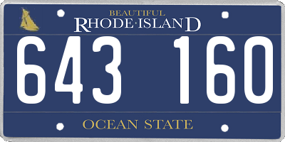 RI license plate 643160