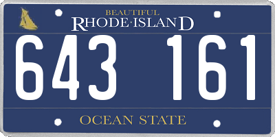 RI license plate 643161
