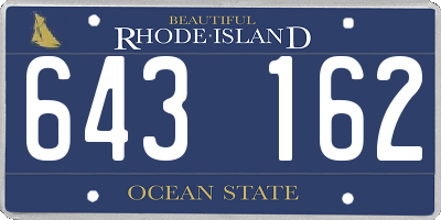 RI license plate 643162