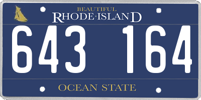 RI license plate 643164