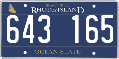 RI license plate 643165