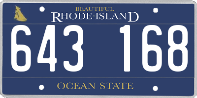 RI license plate 643168