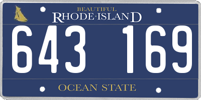 RI license plate 643169