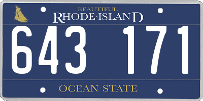 RI license plate 643171