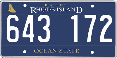 RI license plate 643172