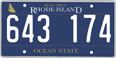 RI license plate 643174