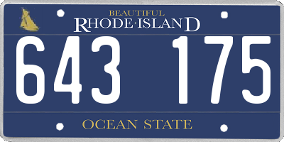 RI license plate 643175