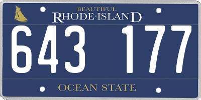 RI license plate 643177