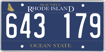 RI license plate 643179