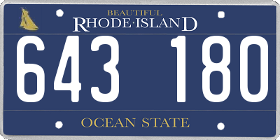 RI license plate 643180