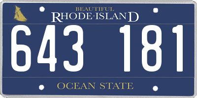 RI license plate 643181