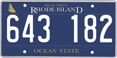 RI license plate 643182