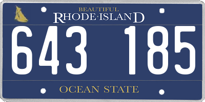 RI license plate 643185
