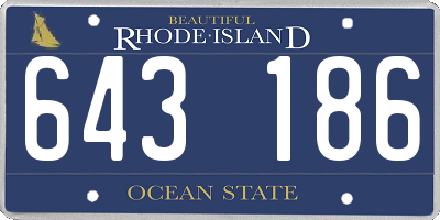 RI license plate 643186
