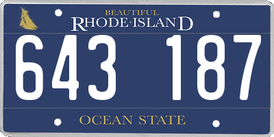 RI license plate 643187