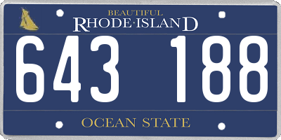 RI license plate 643188