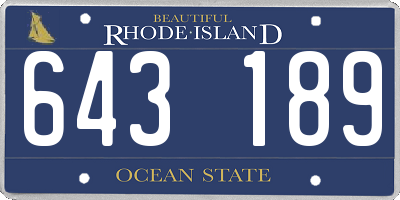 RI license plate 643189