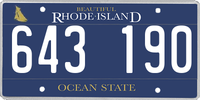 RI license plate 643190