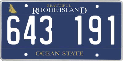 RI license plate 643191