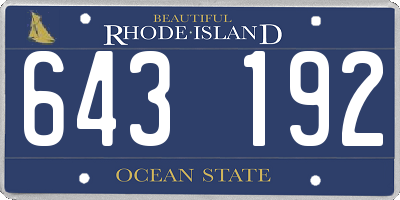 RI license plate 643192