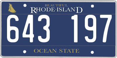 RI license plate 643197