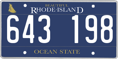 RI license plate 643198