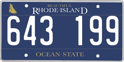 RI license plate 643199