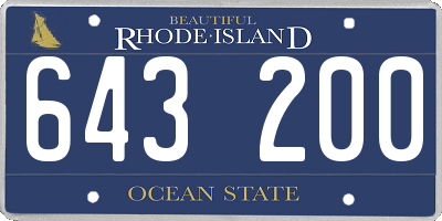 RI license plate 643200