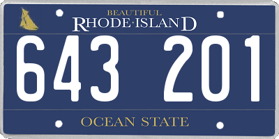 RI license plate 643201