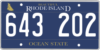 RI license plate 643202