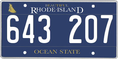 RI license plate 643207